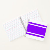 Vet Brede Heldere Paarse Racing Stripes op Wit Notitieboek (Binnen)