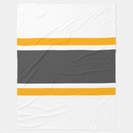 Vet Breed Donkergrijs Geel Wit Racing Stripes Fleece Deken