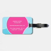 Vet Bright Fun Chic Abstract Circles Art Pattern Bagagelabel (Achterkant horizontaal)