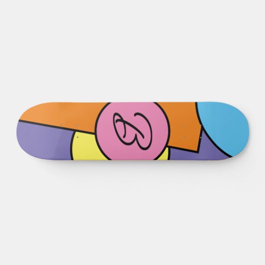 Vet Bright Fun Chic Abstract Circles Art Pattern Persoonlijk Skateboard (Horizontaal)