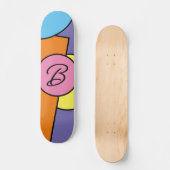 Vet Bright Fun Chic Abstract Circles Art Pattern Persoonlijk Skateboard (Voorkant)