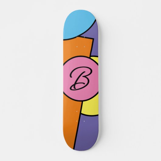 Vet Bright Fun Chic Abstract Circles Art Pattern Persoonlijk Skateboard (Voorkant)