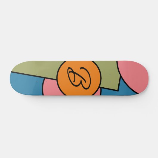 Vet Bright Fun Chic Abstract Circles Art Pattern Persoonlijk Skateboard (Horizontaal)