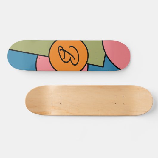 Vet Bright Fun Chic Abstract Circles Art Pattern Persoonlijk Skateboard (Horizontaal)