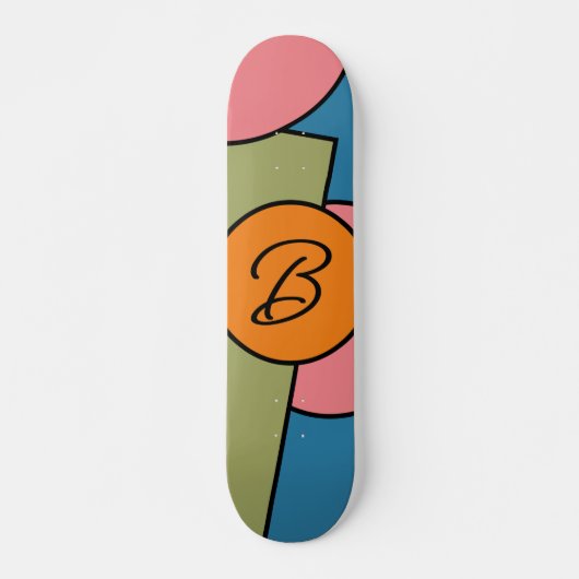 Vet Bright Fun Chic Abstract Circles Art Pattern Persoonlijk Skateboard (Voorkant)