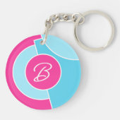 Vet Bright Fun Chic Abstract Circles Art Pattern Sleutelhanger (Achterkant)