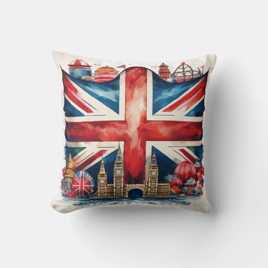 Vet Brits Union Jack Design Kussen (Voorkant)