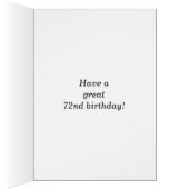 Vet, bruin, Faux Gold 72e geboortedag met kaart op (Binnen (Rechts))