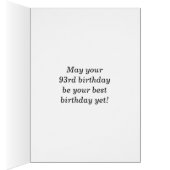 Vet, bruin, Faux Gold 93rd Birthday met naam Kaart (Binnen (Rechts))
