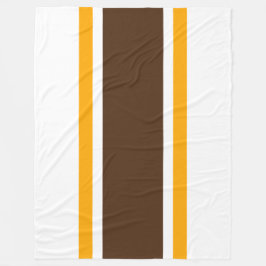 Vet Bruin Geel Racing Stripes Witte Achtergrond Fleece Deken