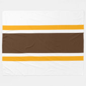 Vet Bruin Geel Racing Stripes Witte Achtergrond Fleece Deken (Voorkant (Horizontaal))