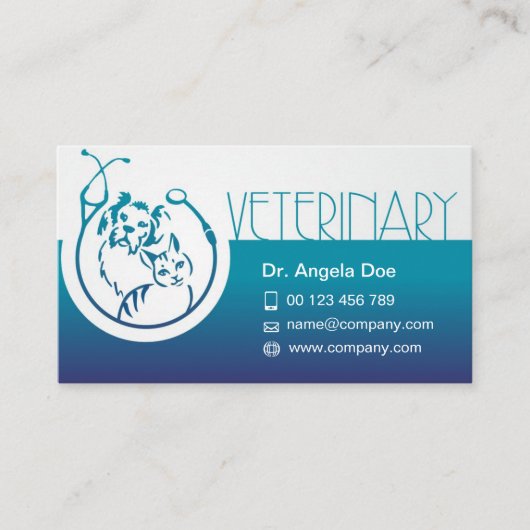 Vet Business Card for Veterinary Clinic  Visitekaartje (Voorkant)
