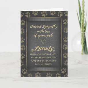 Vet & Business Sympathy Pet Loss Gold Kaart