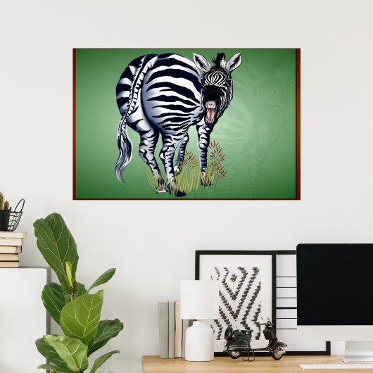 Vet Butted Zebra -Yardsign Poster (Thuiskantoor)