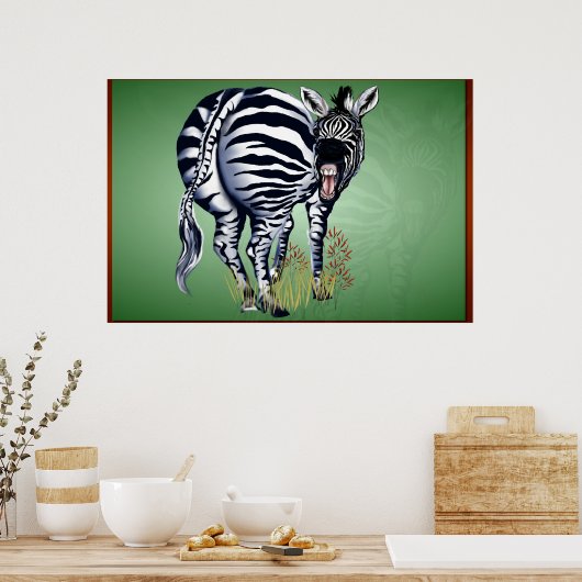 Vet Butted Zebra -Yardsign Poster (Keuken)