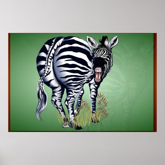 Vet Butted Zebra -Yardsign Poster (Voorkant)