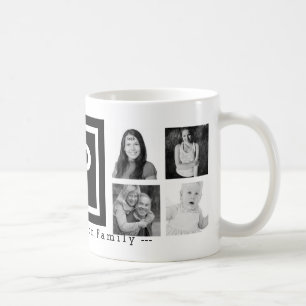 Vet BW-monogram met 8 inkt. Foto's collage Koffiemok