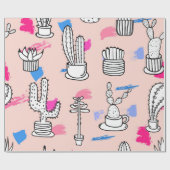 Vet Cactus schetspatroon Cadeaupapier (Vlak)