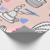 Vet Cactus schetspatroon Cadeaupapier (Hoek)
