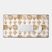 Vet Caribisch Tribal Mudcloth: Goud, Wit Bureaumat (Keyboard & Muis)