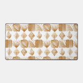 Vet Caribisch Tribal Mudcloth: Goud, Wit Bureaumat (Voorkant)