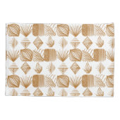 Vet Caribisch Tribal Mudcloth: Goud, Wit Kussensloop (Achterkant)