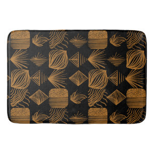 Vet Caribisch Tribal Mudcloth: Zwart, Goud Badmat