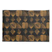 Vet Caribisch Tribal Mudcloth: Zwart, Goud Kussensloop (Achterkant)