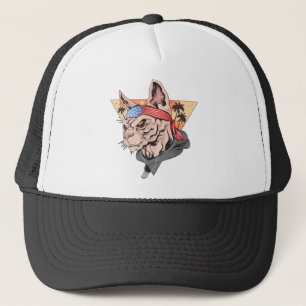 Vet Cat Palm Trees Trucker Pet
