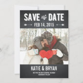 Vet Chalkboard bewaart datumkaarten Save The Date (Voorkant)