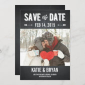 Vet Chalkboard bewaart datumkaarten Save The Date (Voorkant / Achterkant)