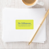 Vet chartreuse blauwe typografie retouradres etiket (Insitu)