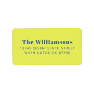 Vet chartreuse blauwe typografie retouradres etiket