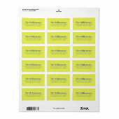 Vet chartreuse blauwe typografie retouradres etiket (Full Sheet)