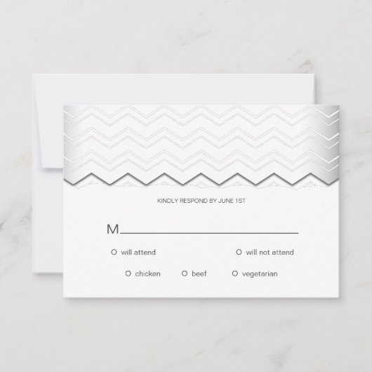 Vet Chevron Silver over witte RSVP (Voorkant)