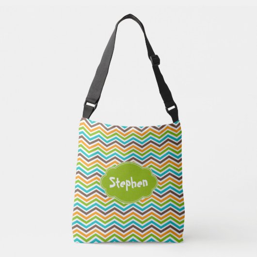 Vet Chevron Stripes Gepersonaliseerd Naam tas toev (Voorkant)
