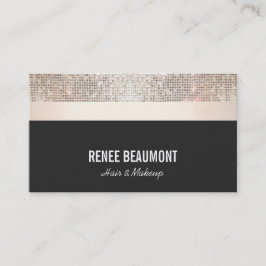 Vet Chic Modern Sequin Gold en Black Striped Visitekaartje