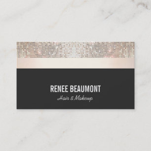 Vet Chic Modern Sequin Gold en Black Striped Visitekaartje