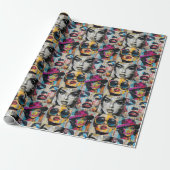 Vet & Chic Pop Art Wrapping Paper Cadeaupapier (Uitgerold)