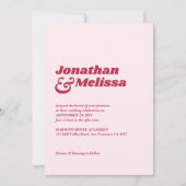 Vet chic Retro Viva magenta roze we wedden Kaart (Voorkant)