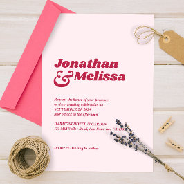 Vet chic Retro Viva magenta roze we wedden Kaart