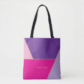 Vet Chic Stijlvol Kleurrijk Stripe Patroon Tote Bag (Voorkant)