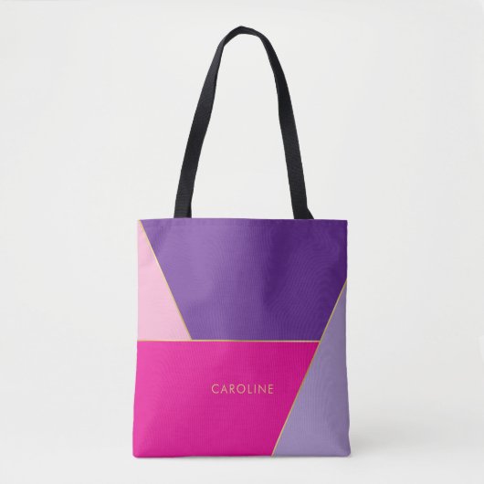 Vet Chic Stijlvol Kleurrijk Stripe Patroon Tote Bag (Voorkant)