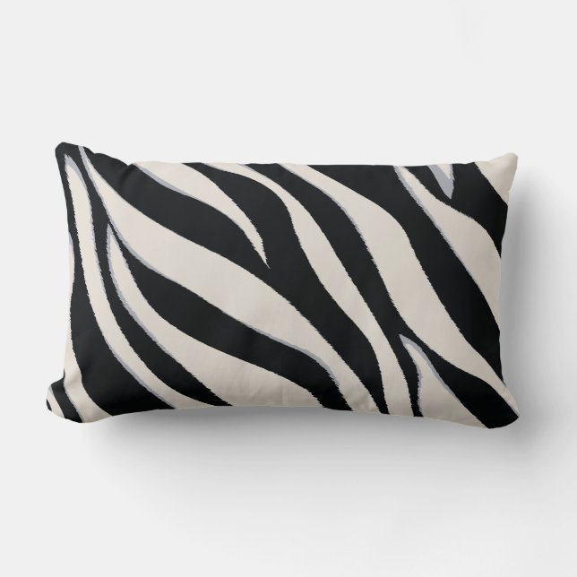 Vet chique zwart-wit zebra print kussen (Voorkant)