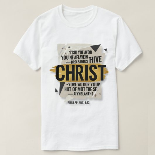 Vet Christelijk typografisch ontwerp – Faith in Ch T-shirt (Design voorkant)