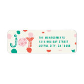 Vet Chunky Geometric Joy Kleurrijke Stippen Adres Etiket (Voorkant)