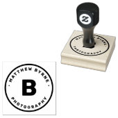Vet Cirkel Monogram Bedrijf Rubber Stempel (Gestempeld)