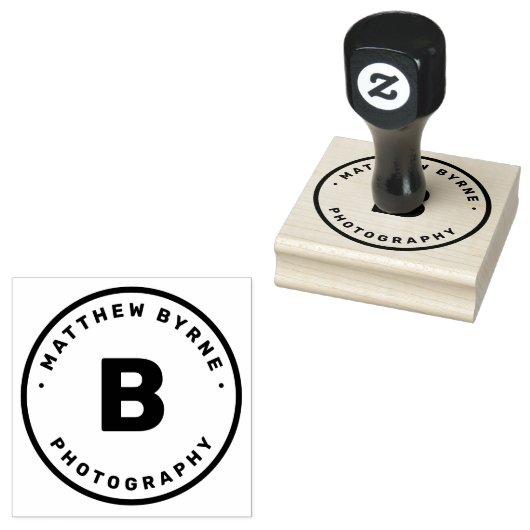Vet Cirkel Monogram Bedrijf Rubber Stempel (Gestempeld)