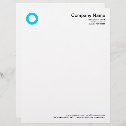 Vet Cirkel - Sky Blue Briefhoofd Sjabloon (Voorkant / Achterkant)