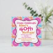 Vet cirkelpatroon patroon 40e uitnodiging van de P (Staand voorkant)